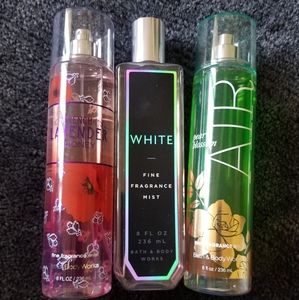 Bundle of three bath & body works sprays